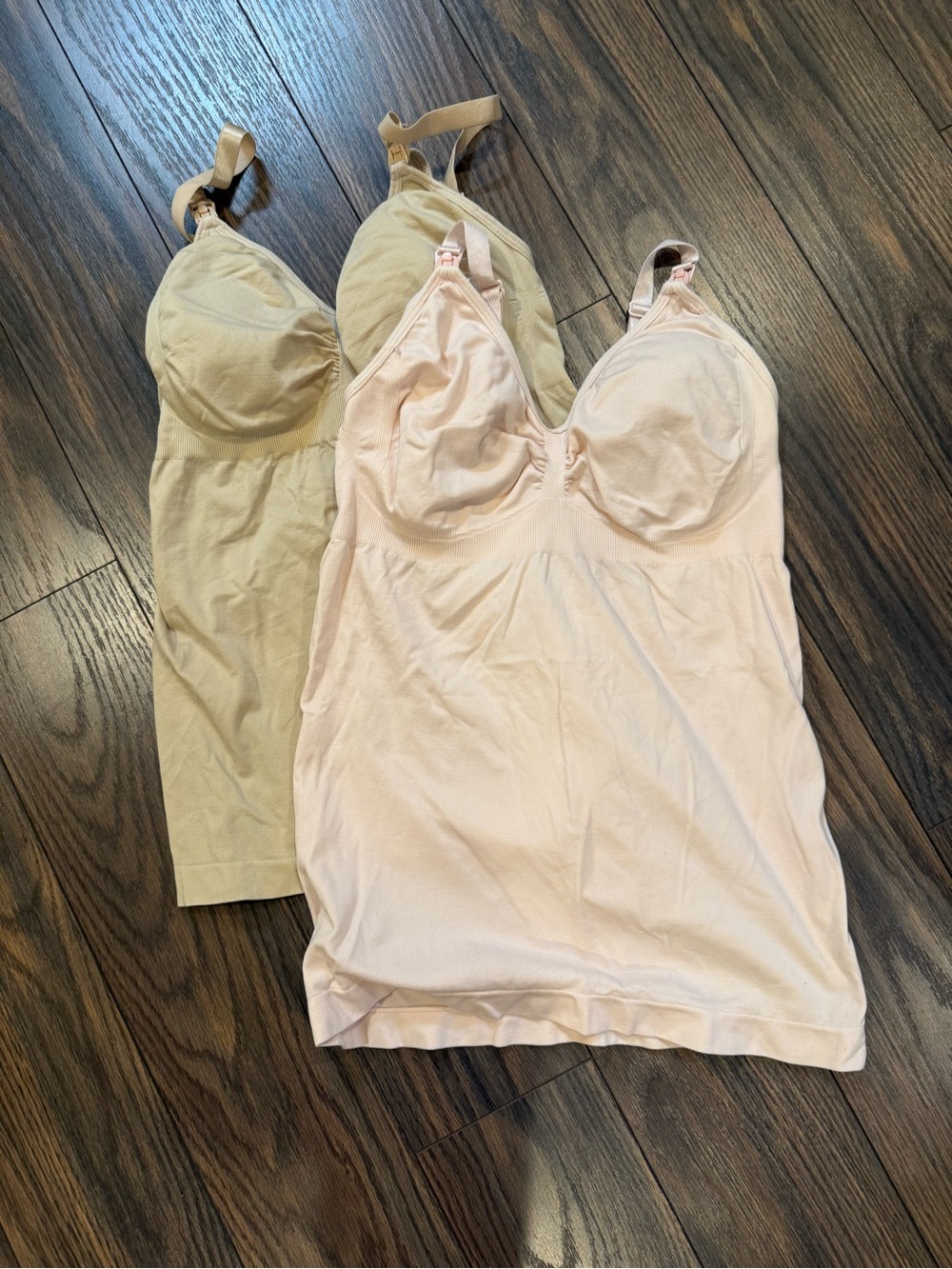3 nursing tank tops - Pink & Beige & black
